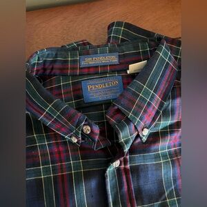 Pendleton 100% Pure Virgin Wool Mens Plaid Allison Tartan Button Down Size XL